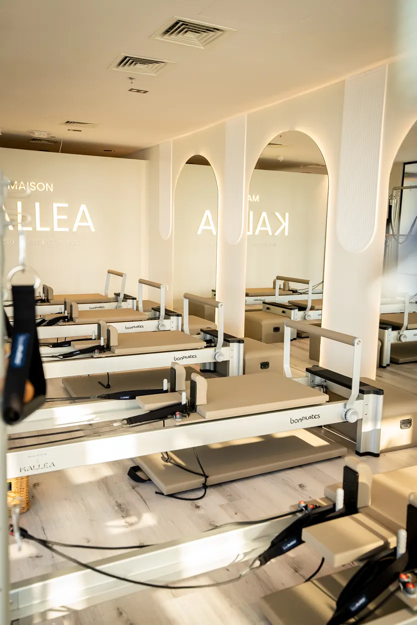 Reformer studio floor at Maison Kalléa, Lusail